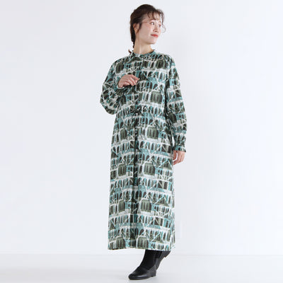 日本製 綿100% LIBERTY ウエストドロストワンピース コットンタナローン使用