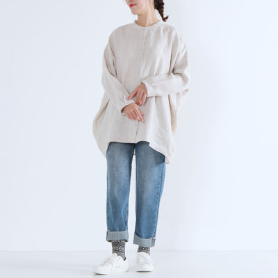 麻100% コクーンシャツ 強撚リネン使用