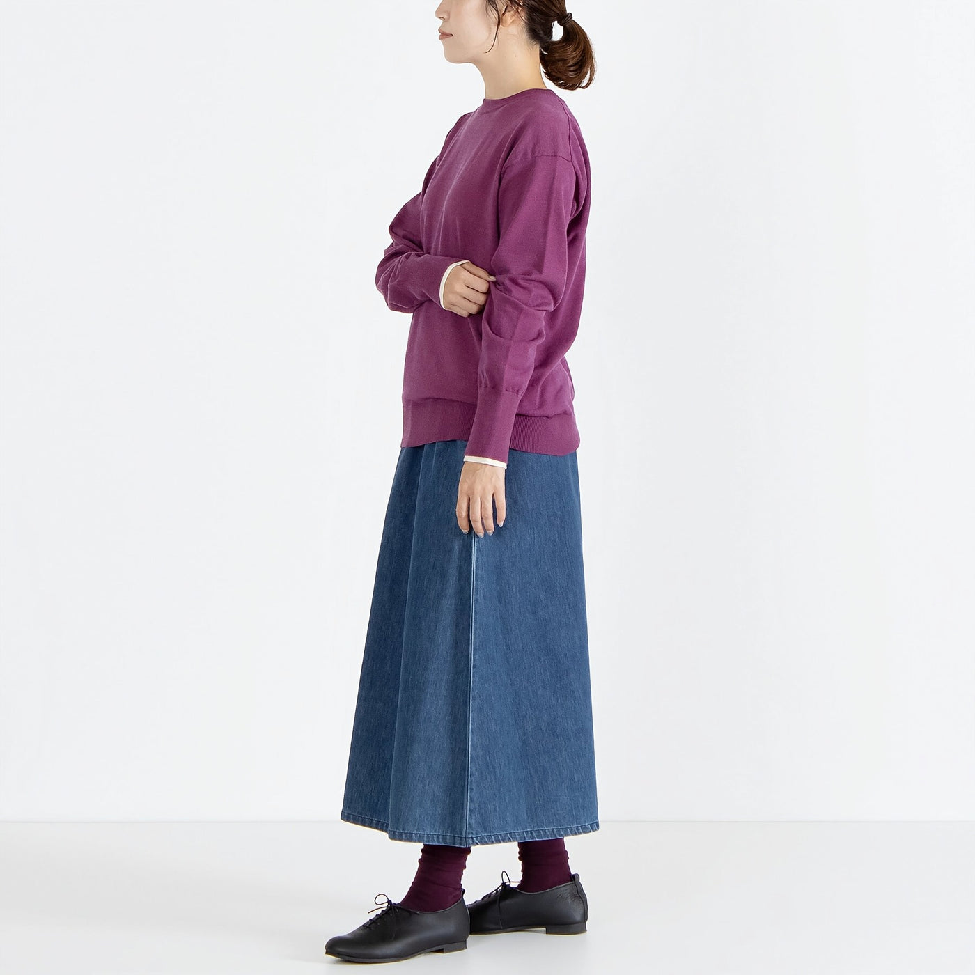 カシミヤタッチ レイヤードスリーブニット