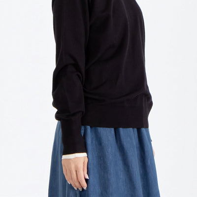 カシミヤタッチ レイヤードスリーブニット