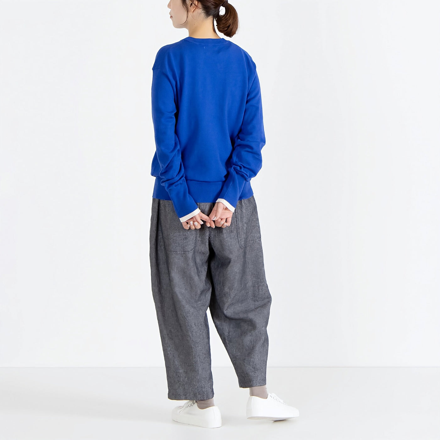 カシミヤタッチ レイヤードスリーブニット