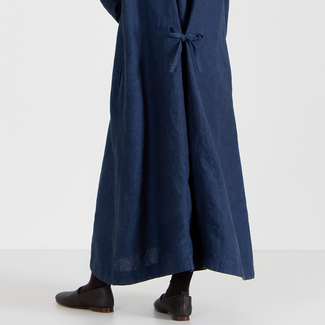 売約済み　専用　新品　マジョマジョ　麻100% ストライプ ロング ワンピース セール】 Color de luz マルチカラーストライプワンピース