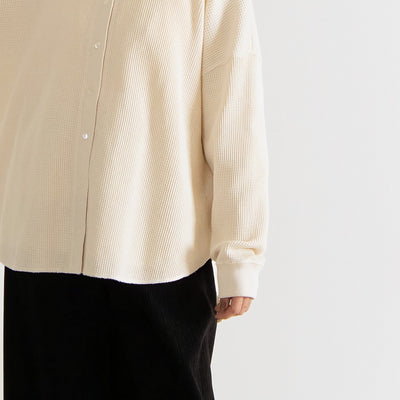 日本製 綿100% ワッフルカーディガン
