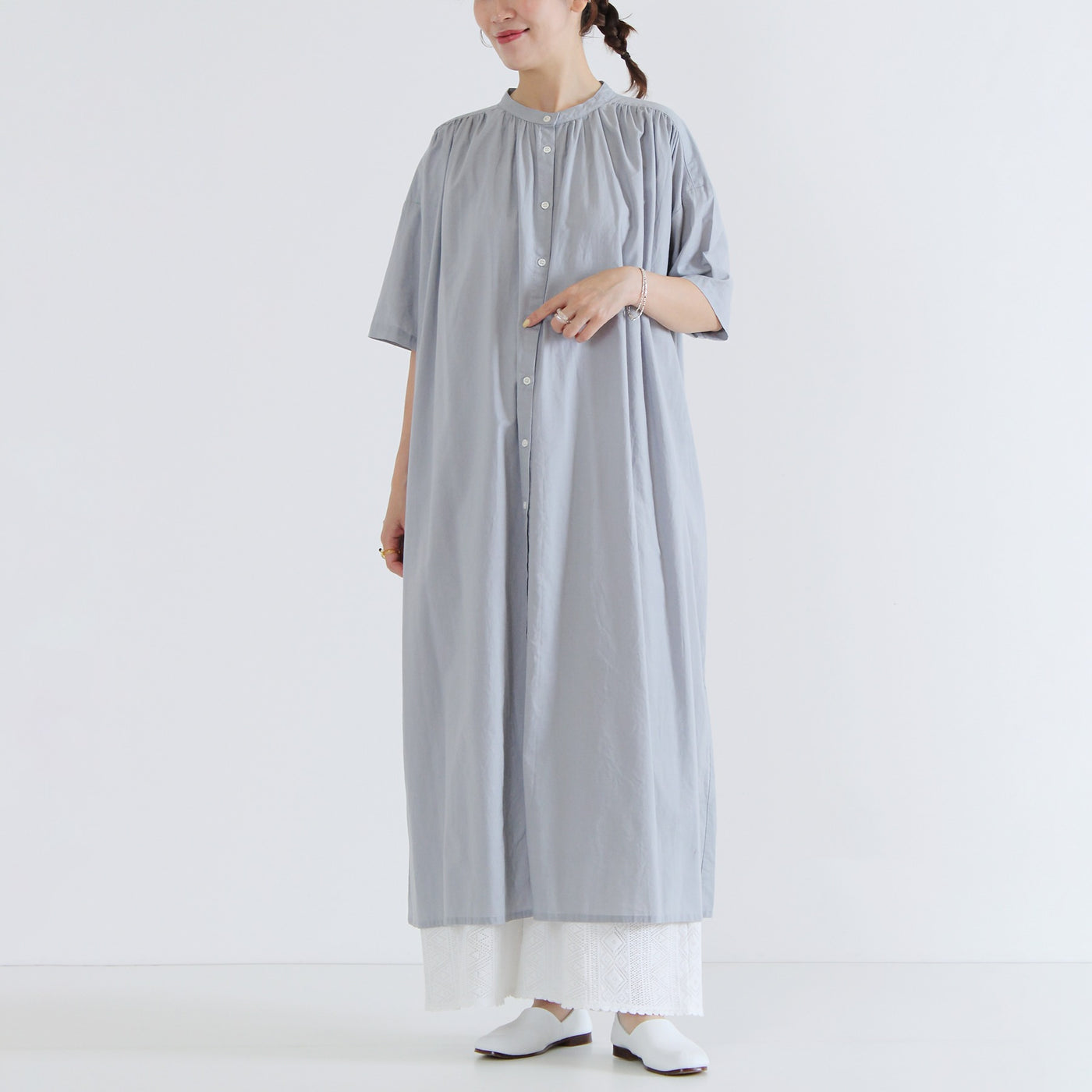 レースワイドペチパンツ コットンミックス使用