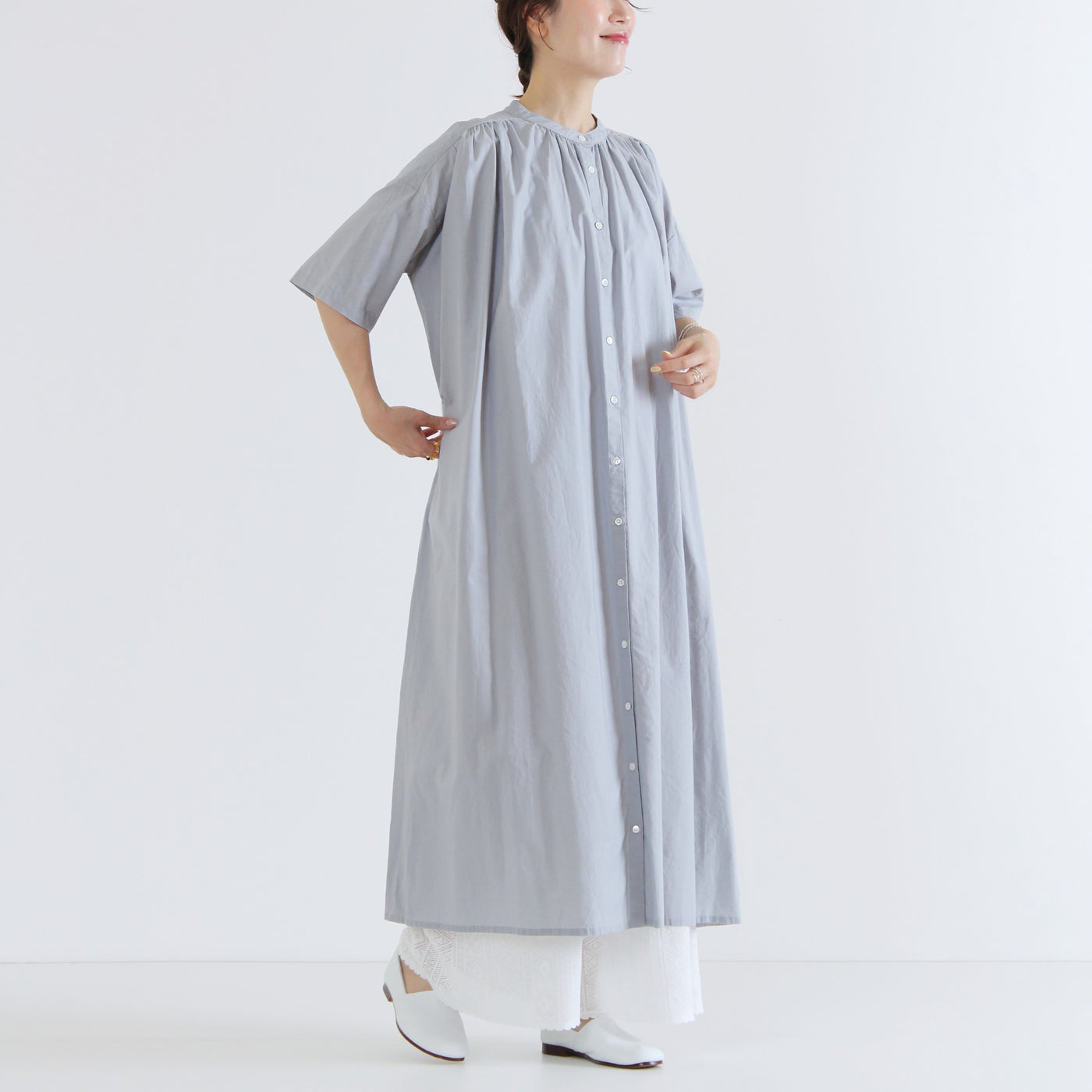 レースワイドペチパンツ コットンミックス使用