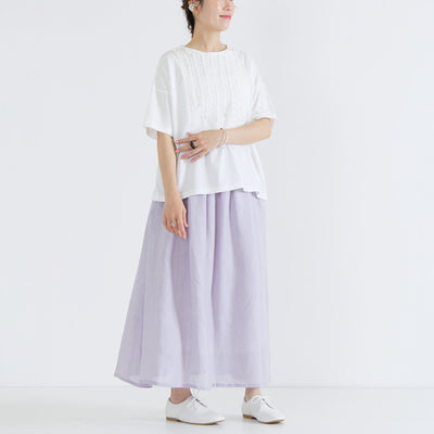 日本製 綿100% フリルTシャツ ナチュラルコットン天竺使用