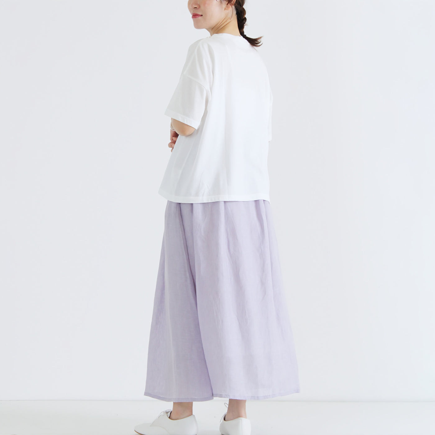 日本製 綿100% フリルTシャツ ナチュラルコットン天竺使用
