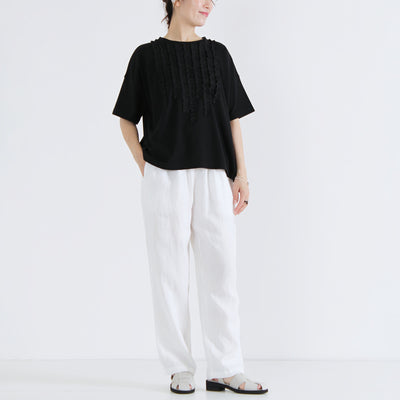 日本製 綿100% フリルTシャツ ナチュラルコットン天竺使用