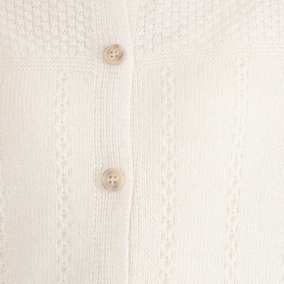 ラムウール混 ストライプ柄 ニットカーディガン