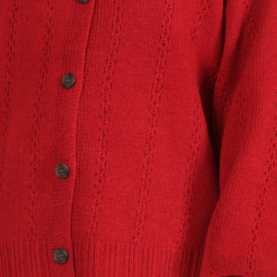 ラムウール混 ストライプ柄 ニットカーディガン