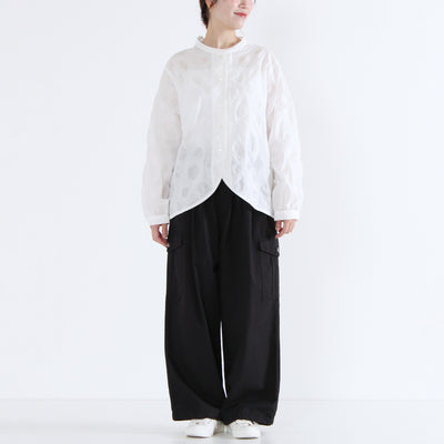 日本製 綿麻混 塩縮ドット シャツジャケット コットンリネン使用