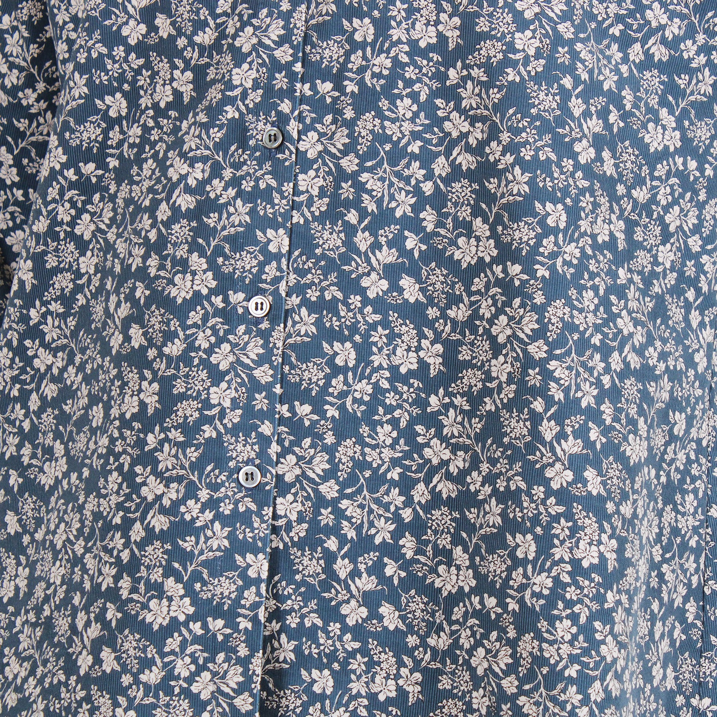 日本製 綿100% バンドカラーブラウス 細畝コーデュロイ使用