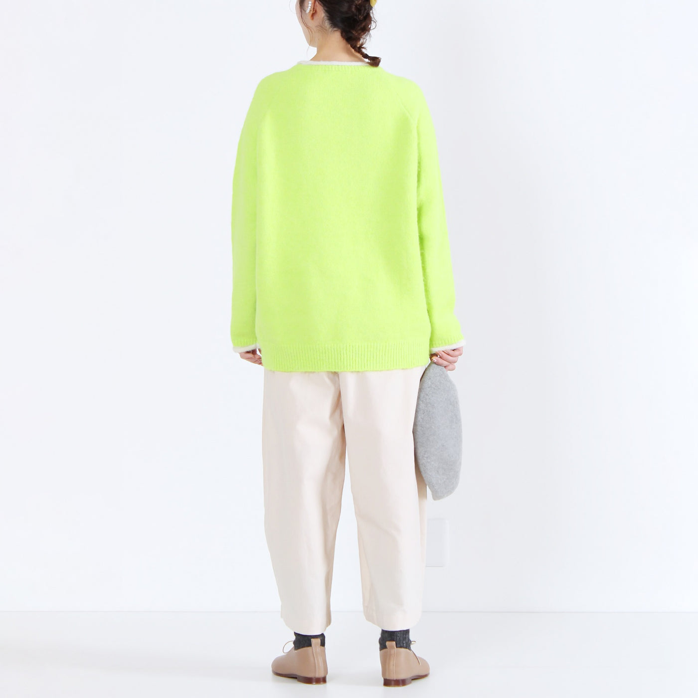 ウール混 シャギーニットプルオーバー