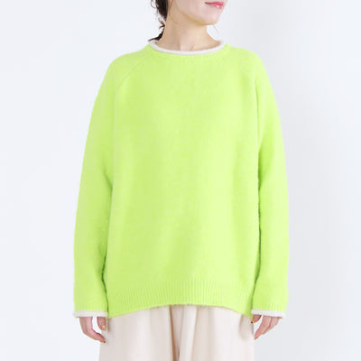 ウール混 シャギーニットプルオーバー