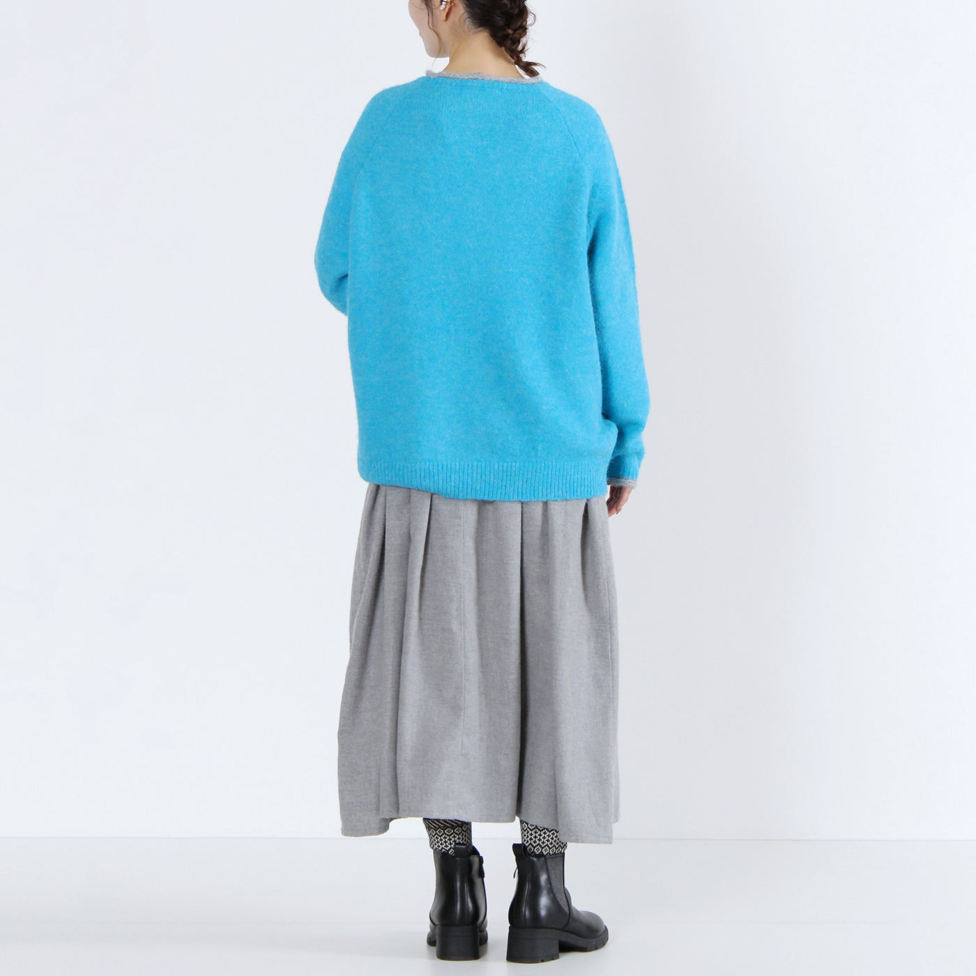 ウール混 シャギーニットプルオーバー