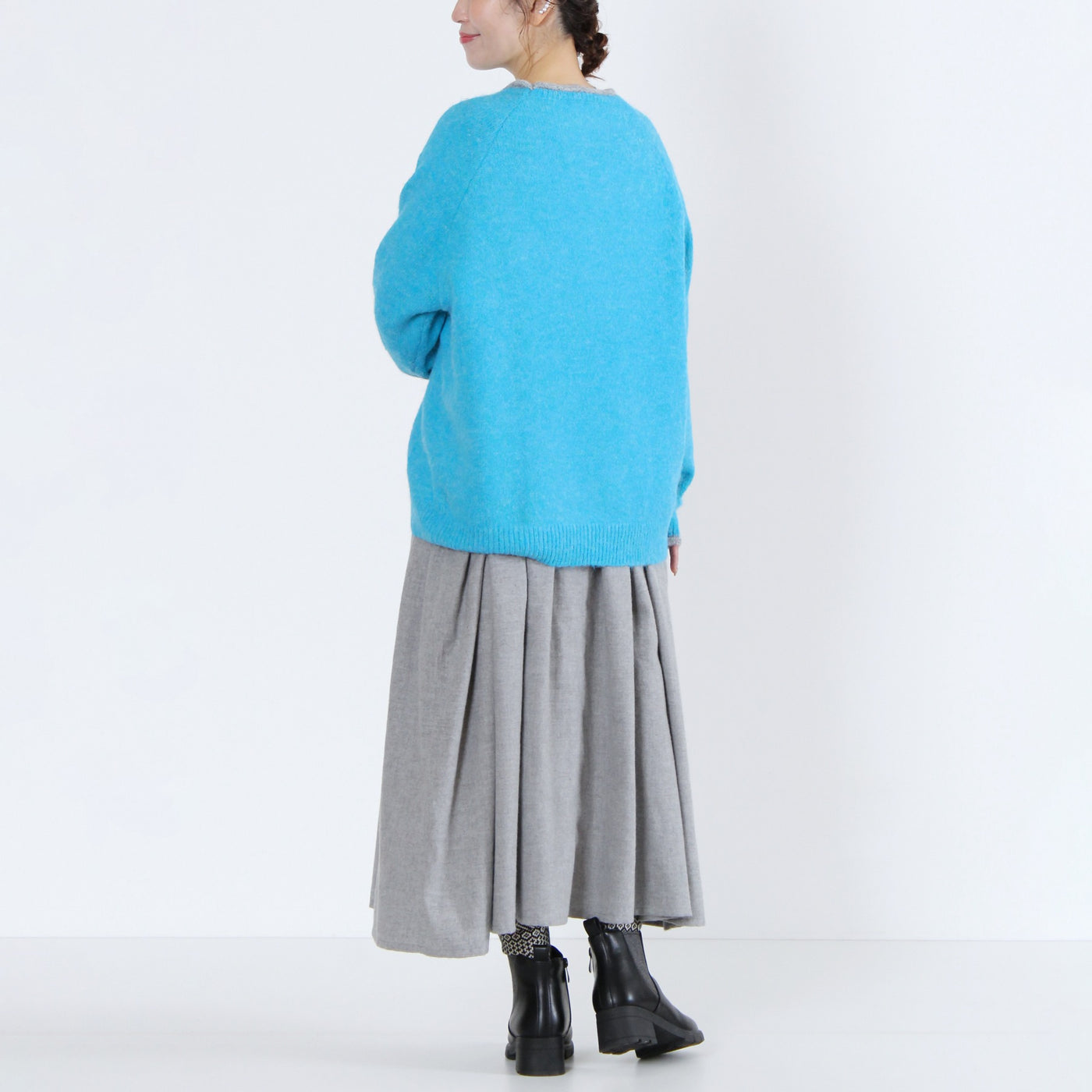 ウール混 シャギーニットプルオーバー