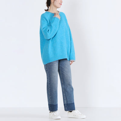 ウール混 シャギーニットプルオーバー