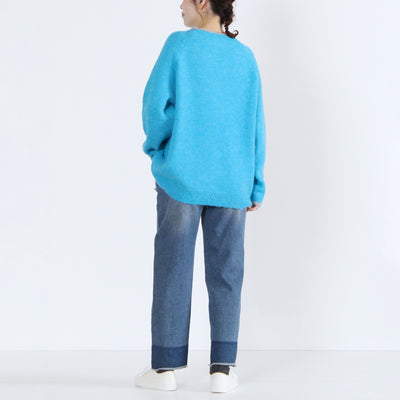 ウール混 シャギーニットプルオーバー