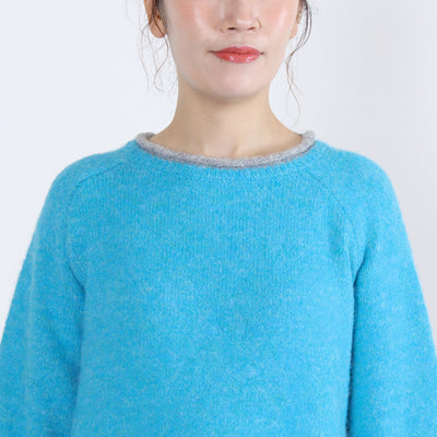 ウール混 シャギーニットプルオーバー