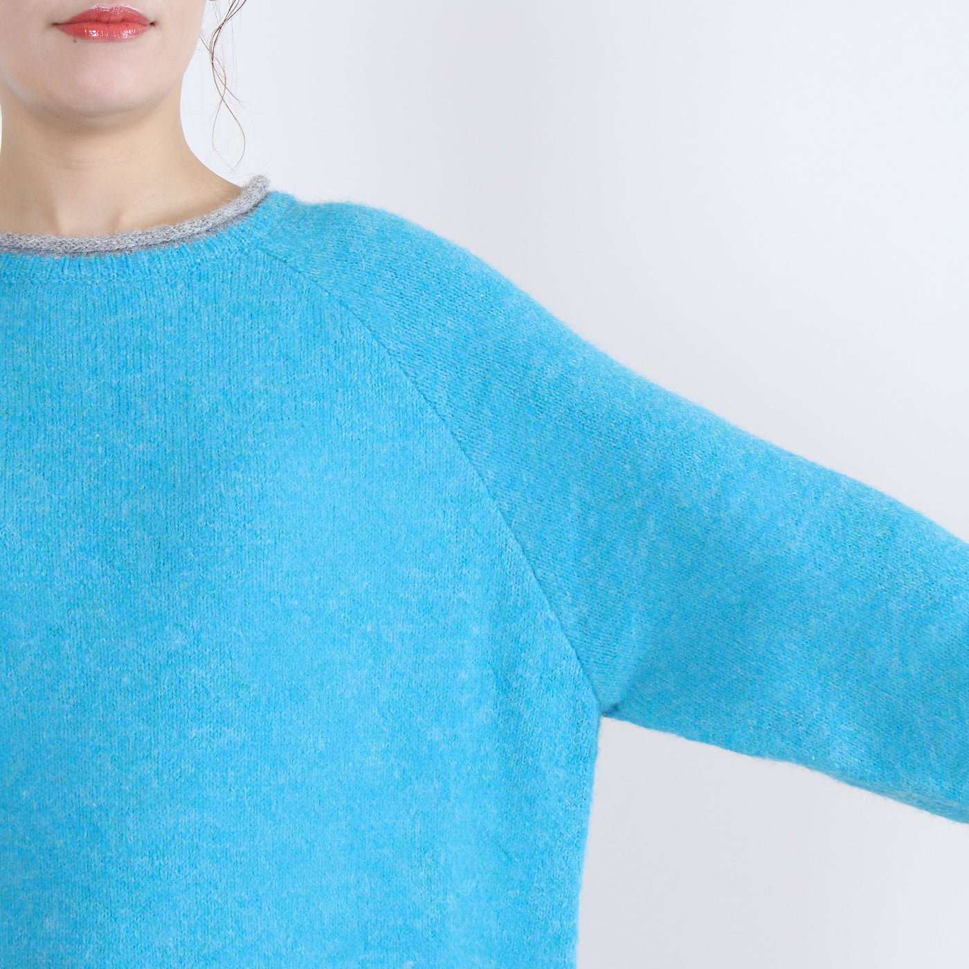 ウール混 シャギーニットプルオーバー