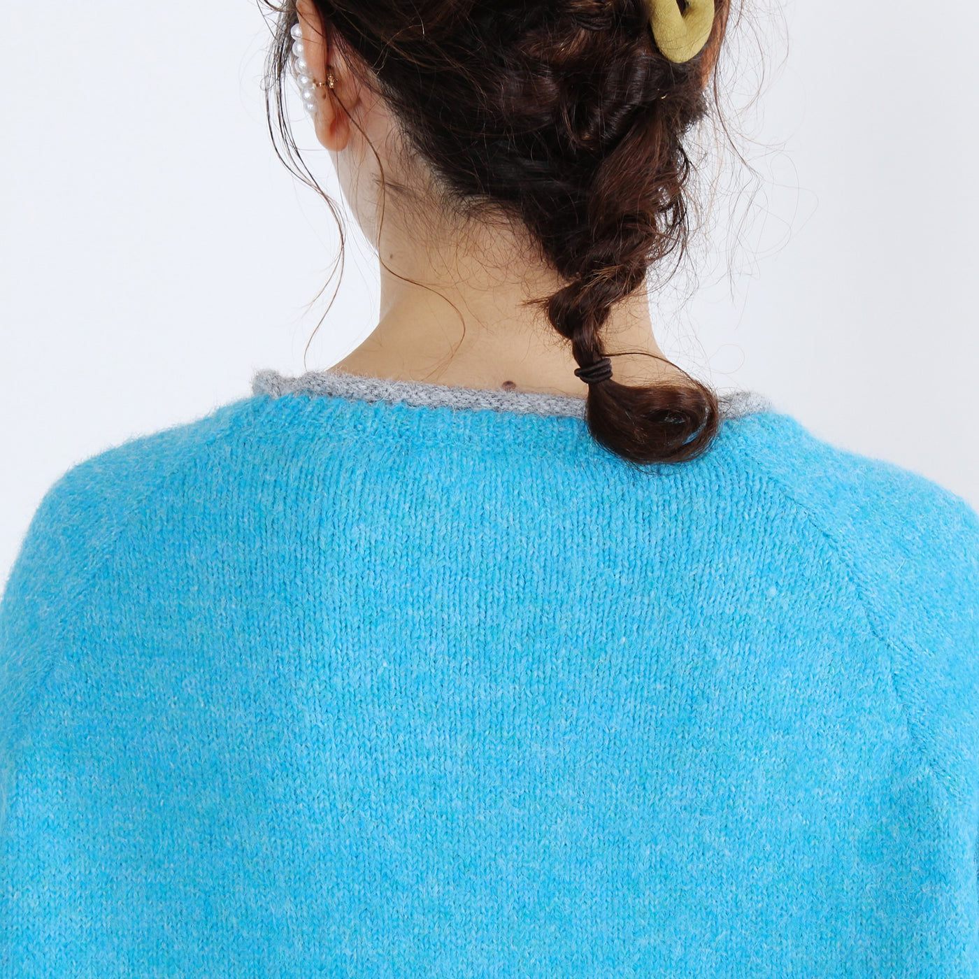 ウール混 シャギーニットプルオーバー