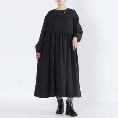 綿100% ピンタックワンピース コットンビエラ起毛使用