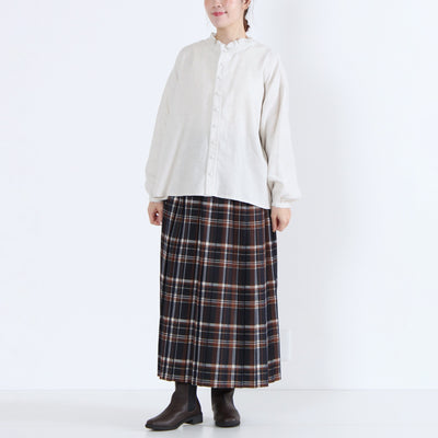 綿100% 前後2WAY フリル衿ブラウス コットンビエラ起毛使用