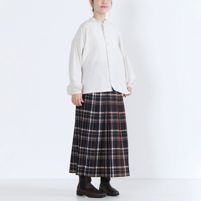 綿100% 前後2WAY フリル衿ブラウス コットンビエラ起毛使用