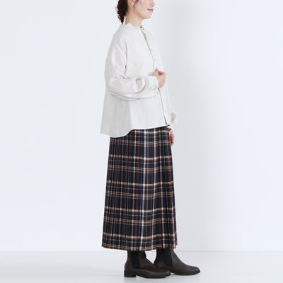 綿100% 前後2WAY フリル衿ブラウス コットンビエラ起毛使用