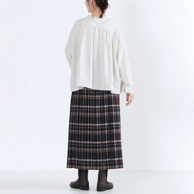 綿100% 前後2WAY フリル衿ブラウス コットンビエラ起毛使用