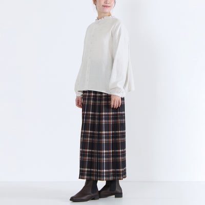 綿100% 前後2WAY フリル衿ブラウス コットンビエラ起毛使用