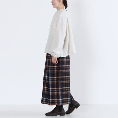 綿100% 前後2WAY フリル衿ブラウス コットンビエラ起毛使用