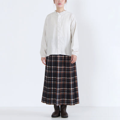 綿100% 前後2WAY フリル衿ブラウス コットンビエラ起毛使用