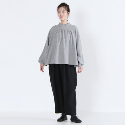 綿100% 前後2WAY フリル衿ブラウス コットンビエラ起毛使用