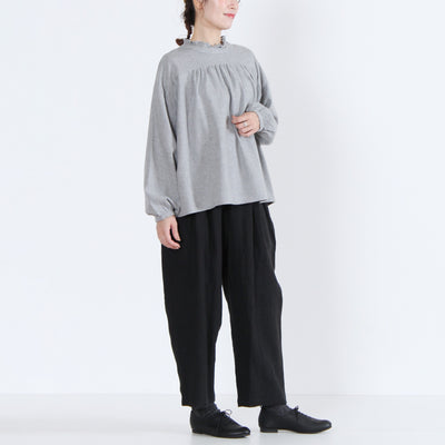 綿100% 前後2WAY フリル衿ブラウス コットンビエラ起毛使用