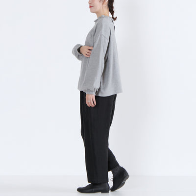 綿100% 前後2WAY フリル衿ブラウス コットンビエラ起毛使用