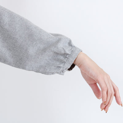 綿100% 前後2WAY フリル衿ブラウス コットンビエラ起毛使用