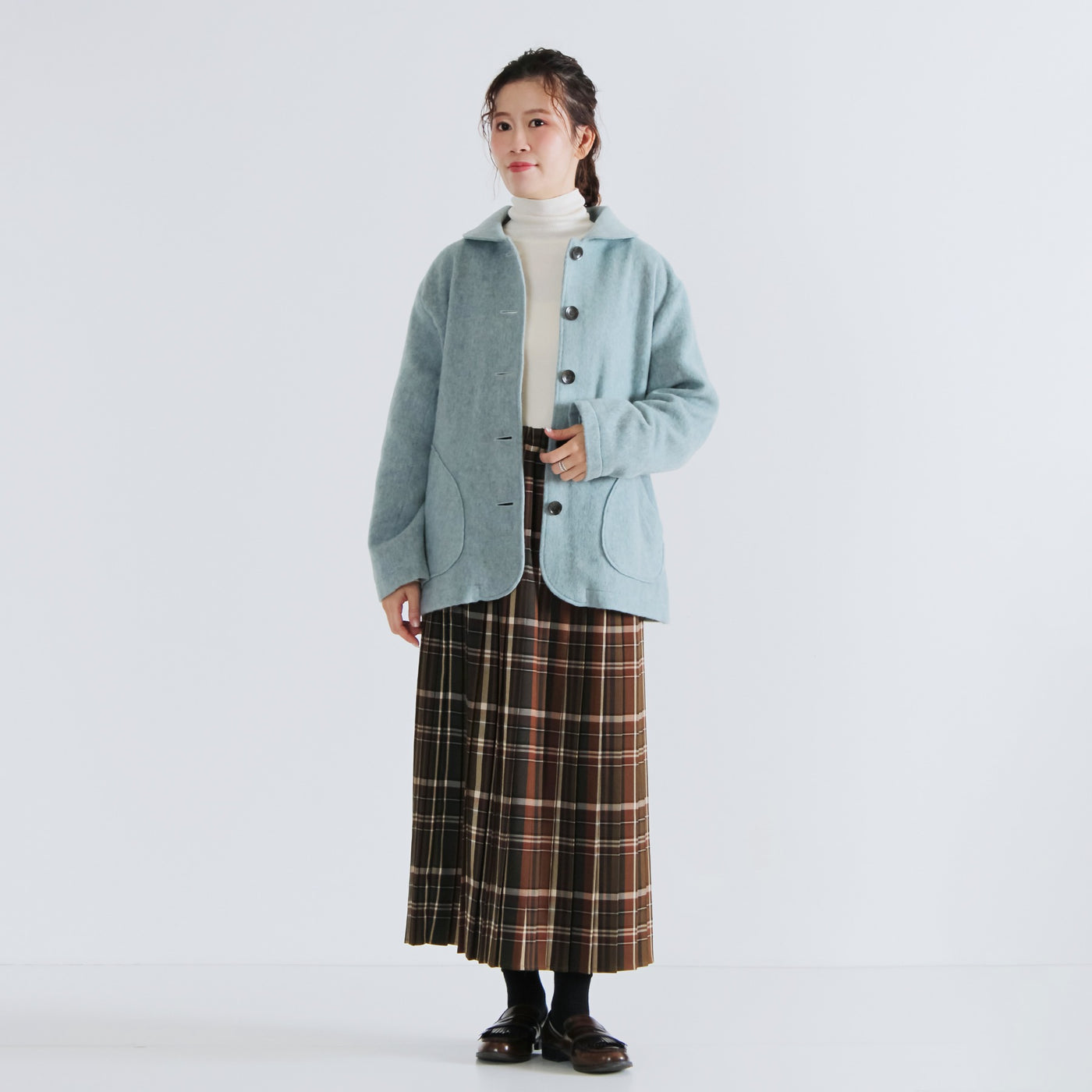 日本製 ウール混 ショールカラージャケット ウール混ビーバー素材使用