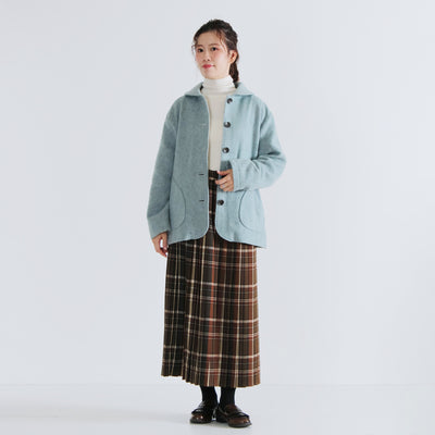 日本製 ウール混 ショールカラージャケット ウール混ビーバー素材使用