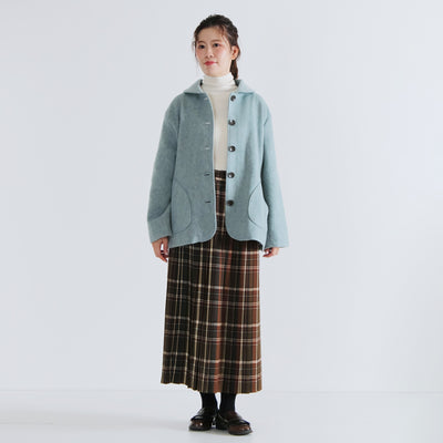 日本製 ウール混 ショールカラージャケット ウール混ビーバー素材使用