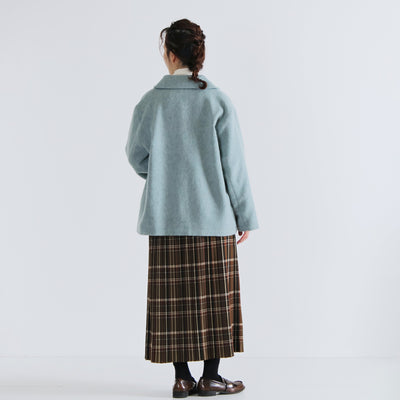 日本製 ウール混 ショールカラージャケット ウール混ビーバー素材使用