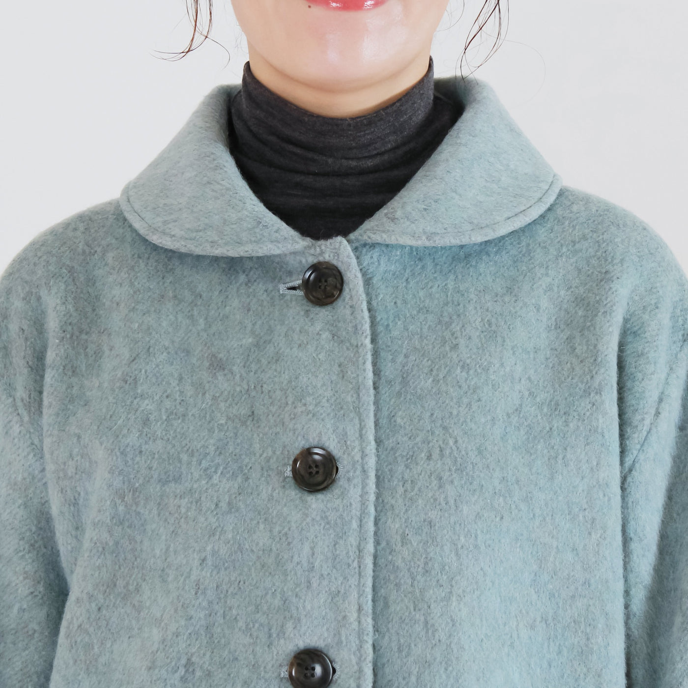 日本製 ウール混 ショールカラージャケット ウール混ビーバー素材使用