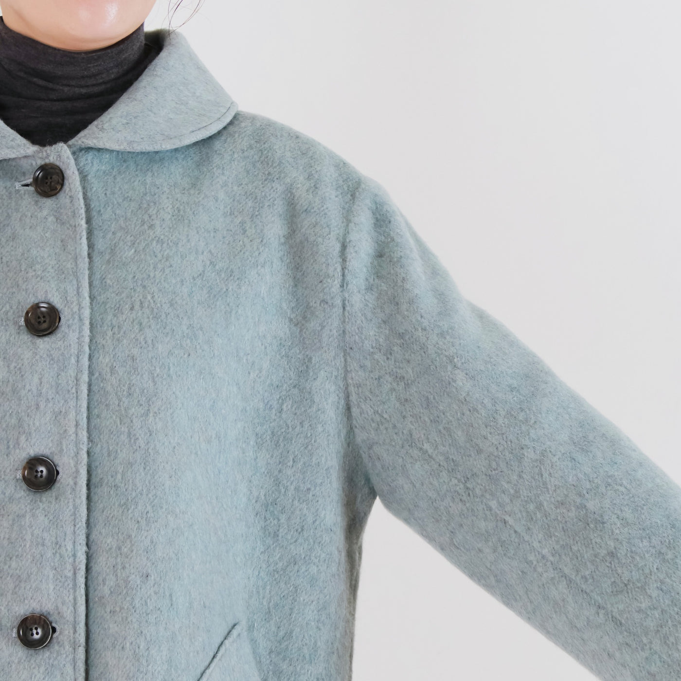 日本製 ウール混 ショールカラージャケット ウール混ビーバー素材使用