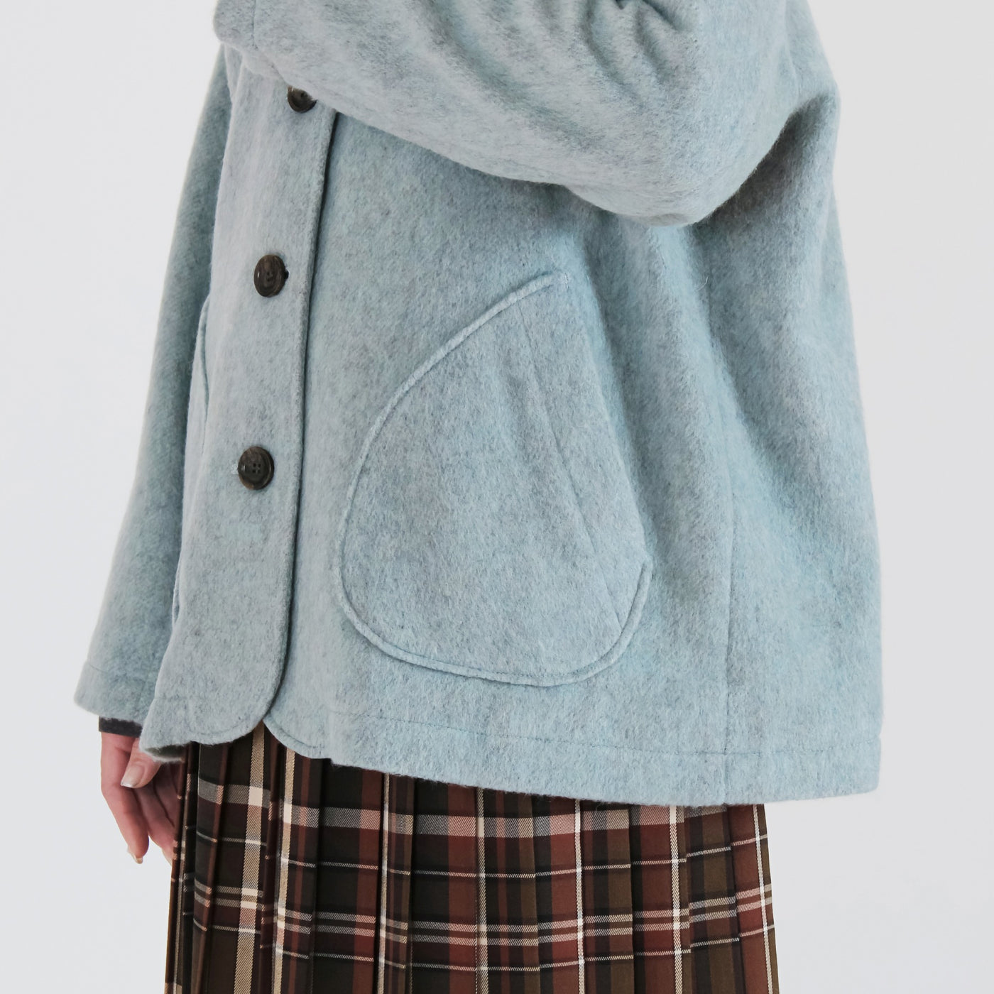 日本製 ウール混 ショールカラージャケット ウール混ビーバー素材使用