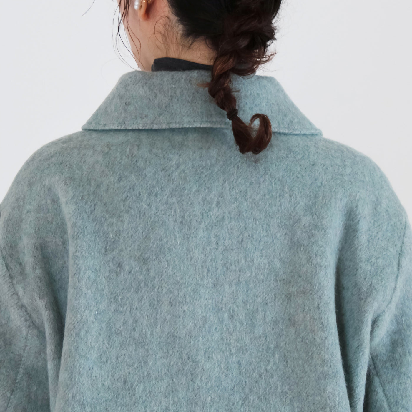 日本製 ウール混 ショールカラージャケット ウール混ビーバー素材使用