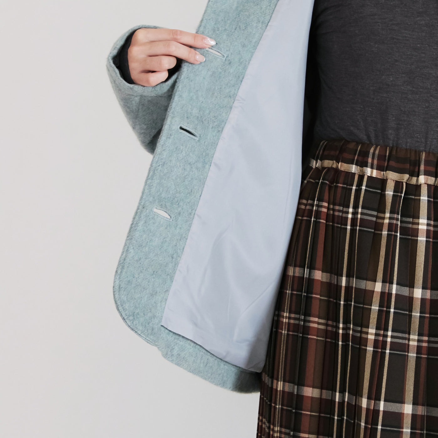 日本製 ウール混 ショールカラージャケット ウール混ビーバー素材使用