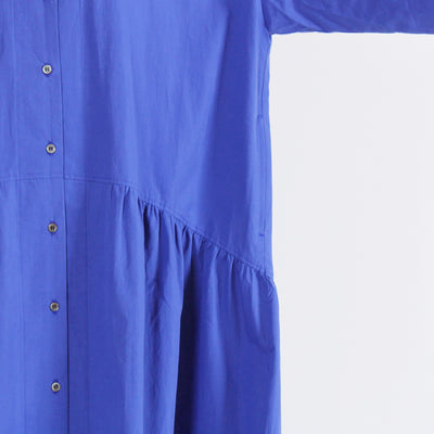 日本製 綿100% ちび衿ワンピース 近江晒ブロード使用