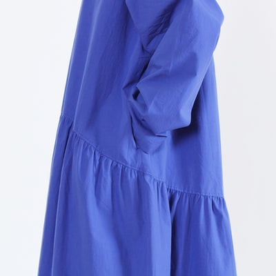 日本製 綿100% ちび衿ワンピース 近江晒ブロード使用