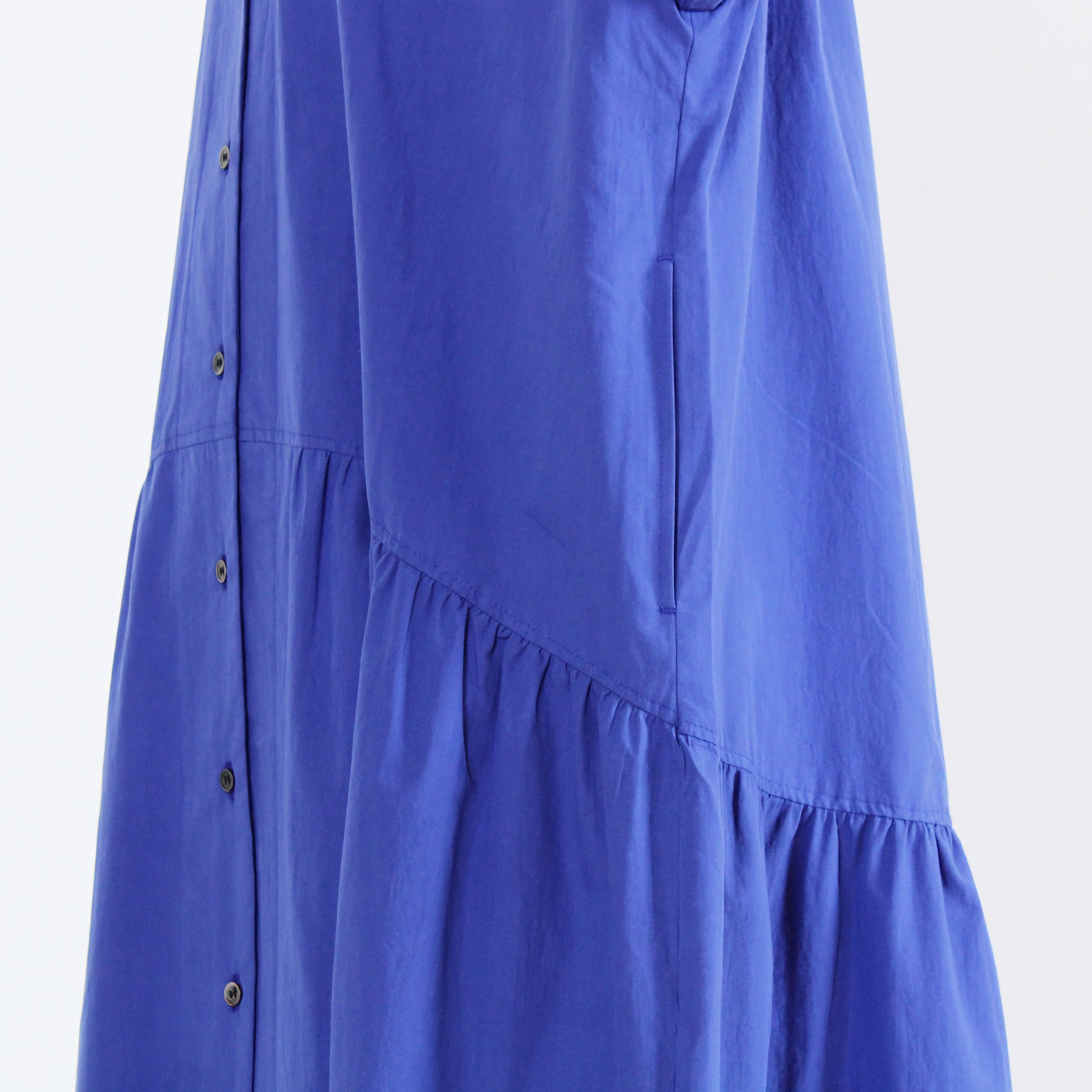 日本製 綿100% ちび衿ワンピース 近江晒ブロード使用