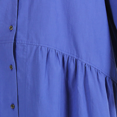 日本製 綿100% ちび衿ワンピース 近江晒ブロード使用